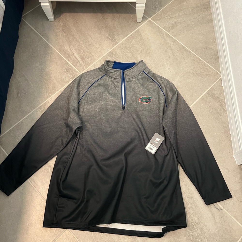 Men's Gray and Black Quarter-Zip Jacket